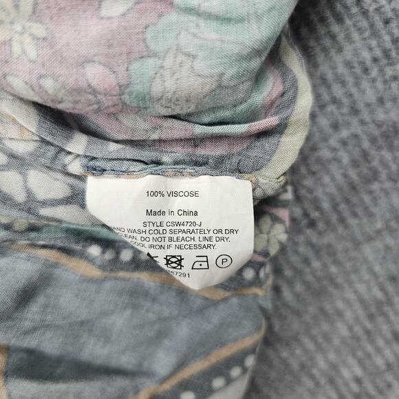 Johnny Was Dress Womens XXL Spezia Boho Floral Tie Front Coastal Fairy Romantic - Picture 8 of 10